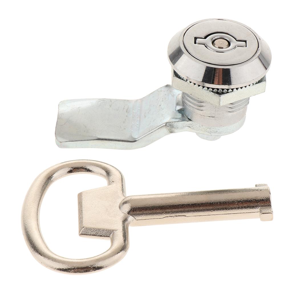 2 Electric Door Cabinet Cam Cylinder Flat Lock Shockproof Security Latch Key