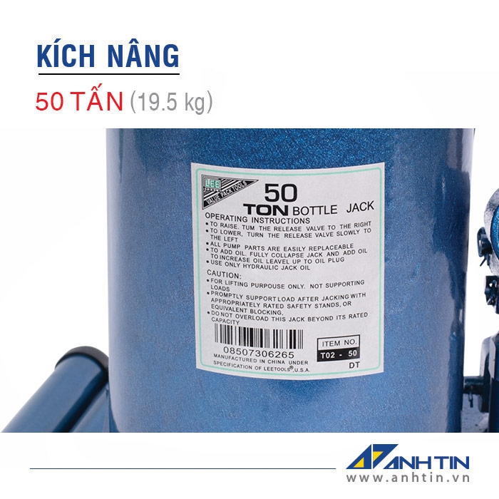 Con đội 50 tấn | Kích nâng xe ô tô xe tải | Kích thủy lực | 50 tấn | Chiều cao nâng 180mm