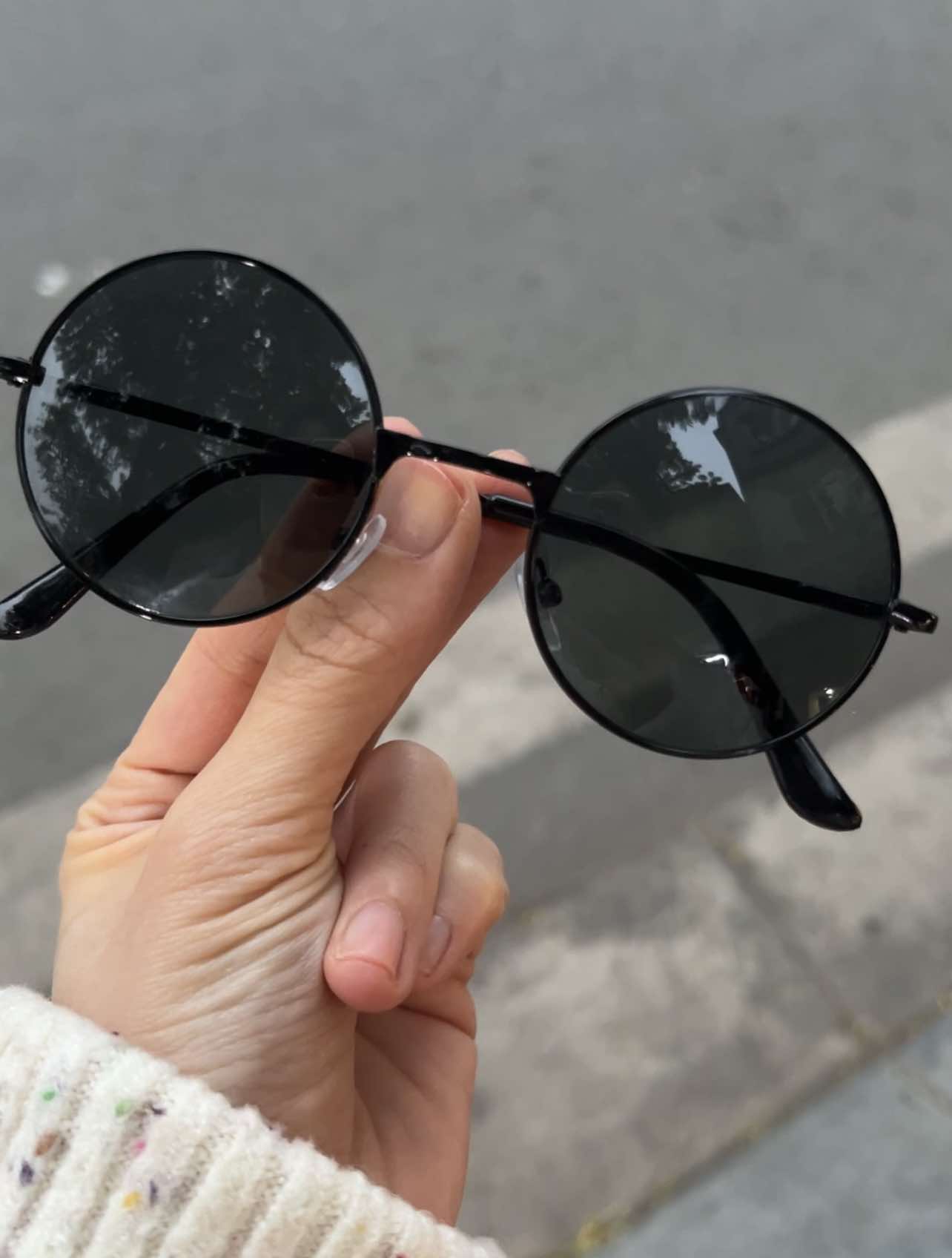Kính mát thầy đồ Mắt tròn nhỏ phong cách retro
