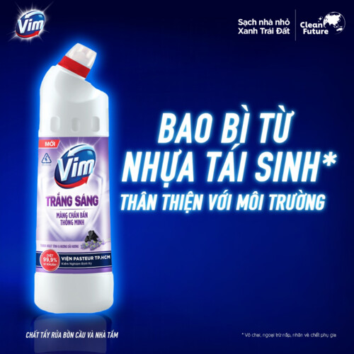 Combo 2 Chai Nước Tẩy Bồn Cầu Vim Trắng Sáng Hương Oải Hương 870 ML