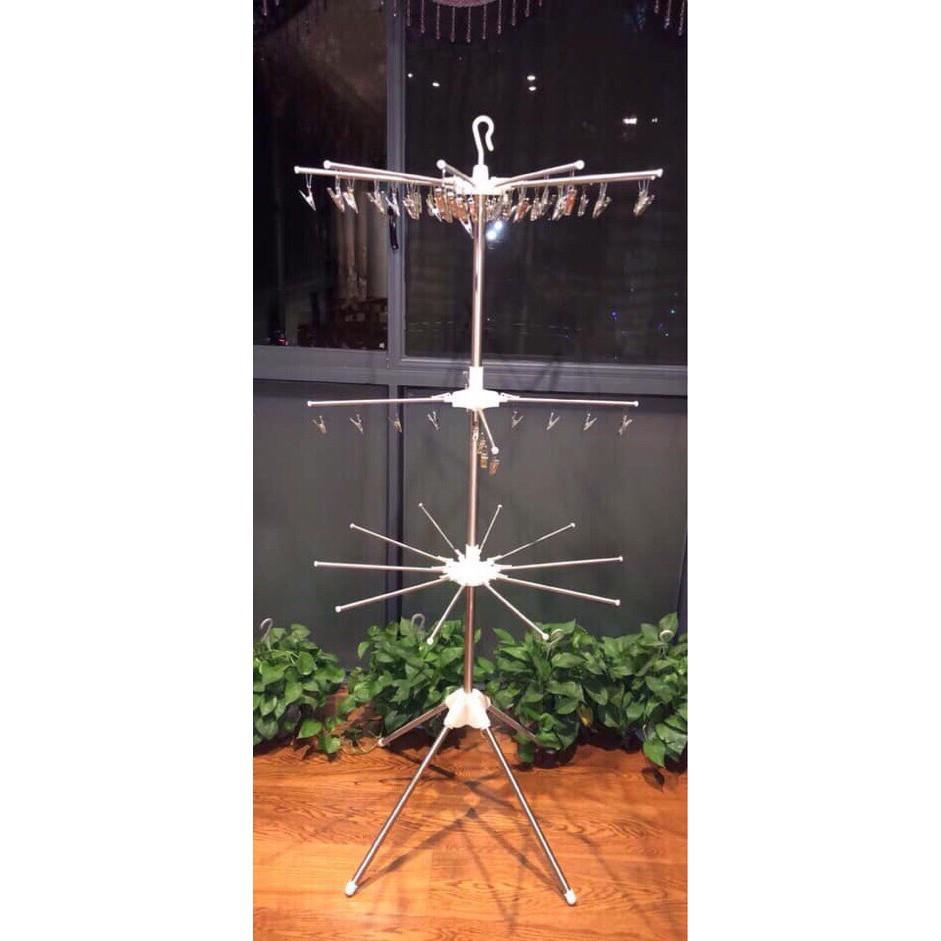 Shop Vân Phương _ Cây phơi đồ đa năng inox 3 tầng cao cấp