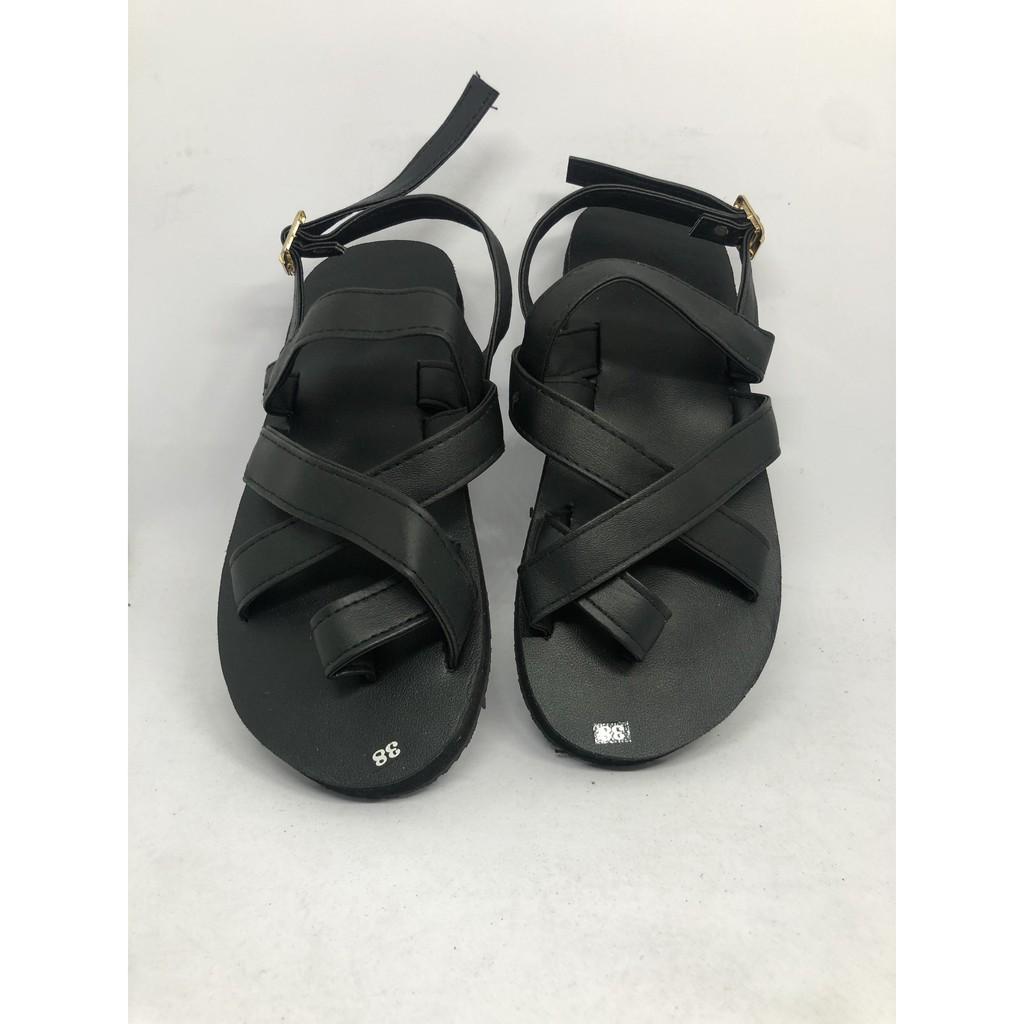 dép quai hậu nam nữ A 87 đen sandal đồng nai size từ 35 nữ đến 42 nam