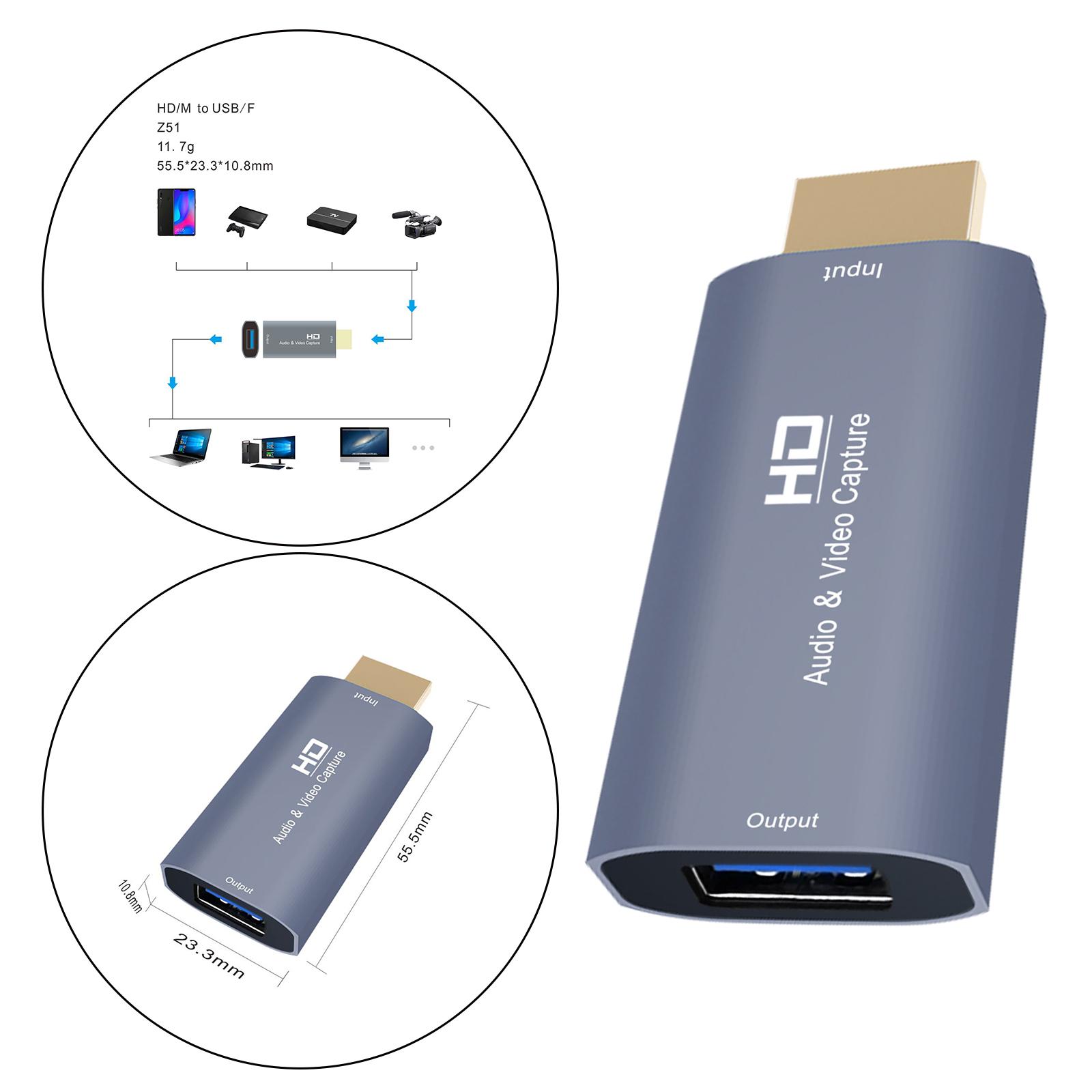 Audio Capture Cards 4K HDMI to USB HD for Gaming Streaming Live Broadcasting