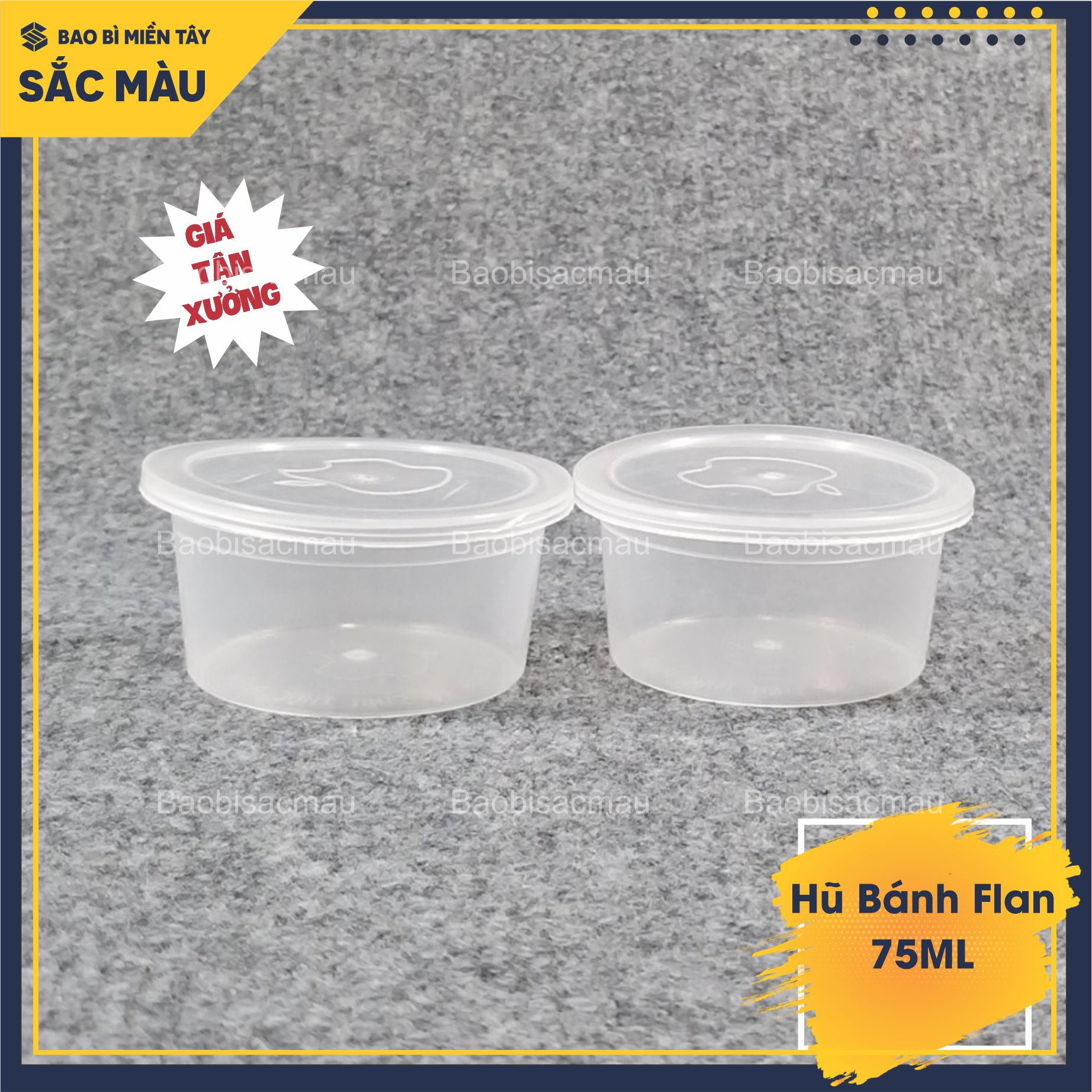 100 Hũ bánh flan, rau câu 75ML có nắp