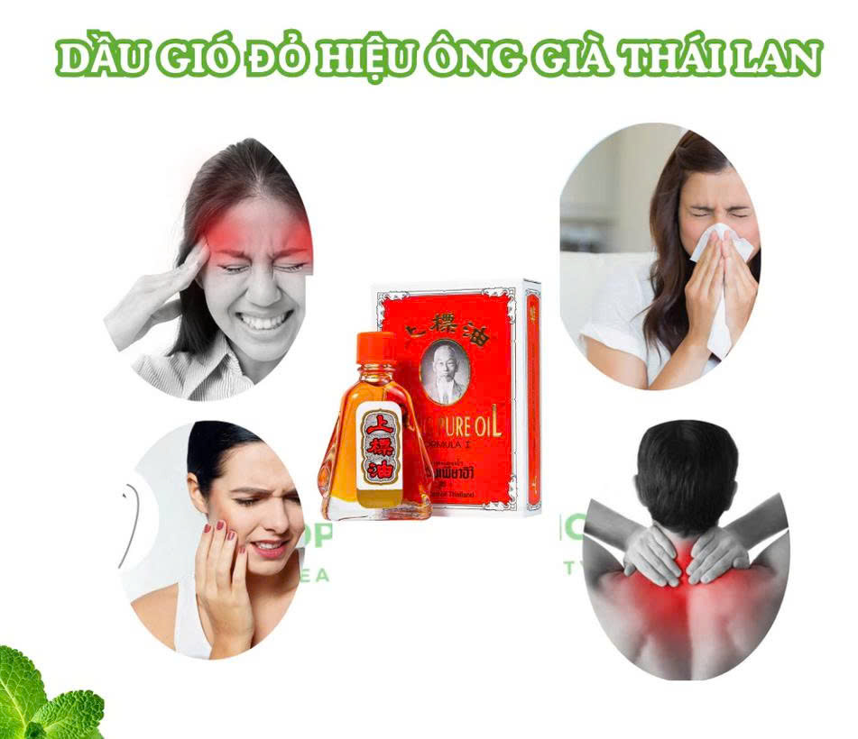 Dầu gió ông già Thái Lan SIANG PURE OIL 3ml Massage Dầu Lăn Nội Địa - SÁP THƠM GEL THƠM