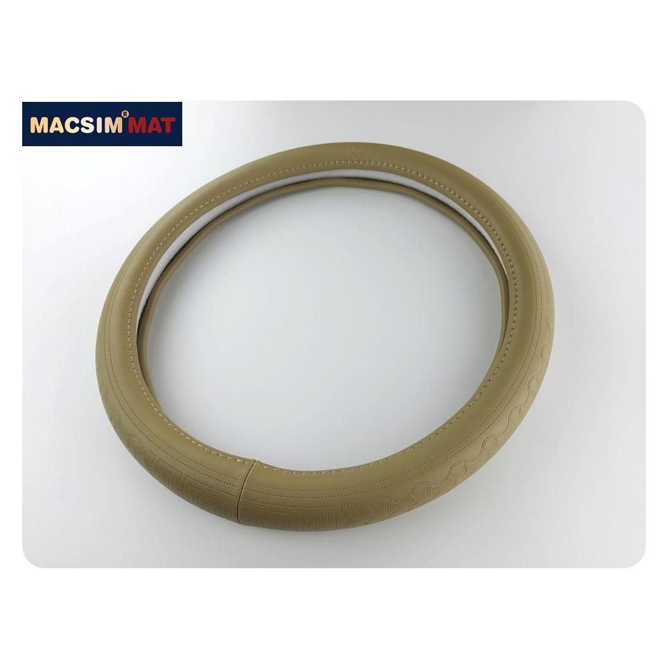 Bọc vô lăng cao cấp Macsim mã L620 mới chất liệu da thật - Khâu tay 100% size M màu nâu