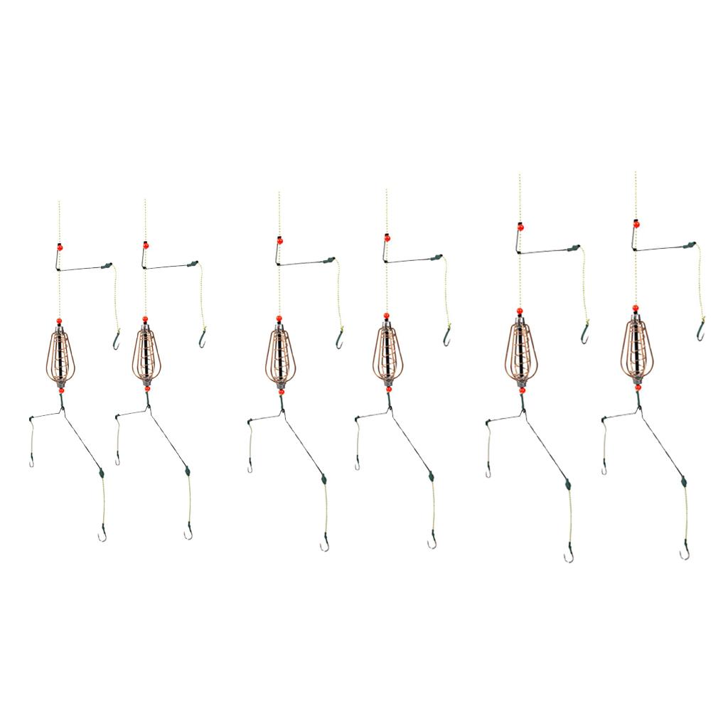 6xSpring Fishing Feeder Lead Thrower Carp Method Fishing Bait Cage 15/20/25g