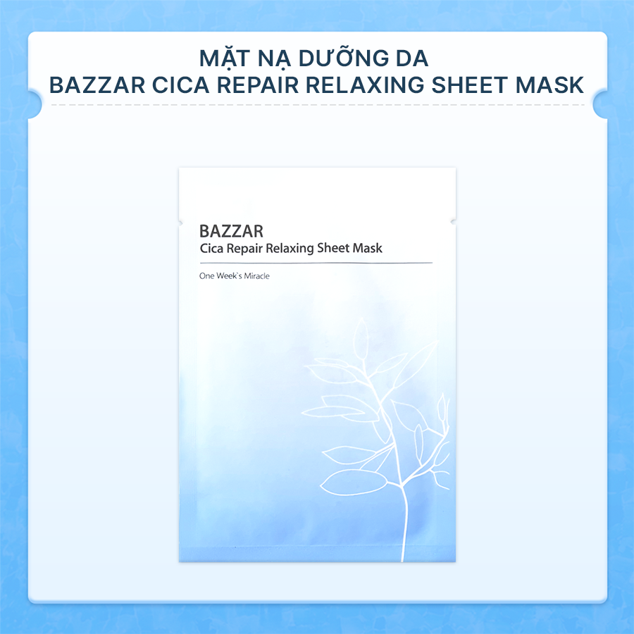 Mặt nạ dưỡng ẩm phục hồi làn da 25g Bazzar Cica Repair Relaxing Sheet Mask