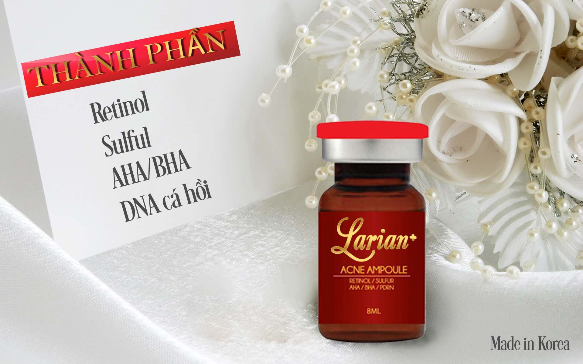 Tế bào gốc trị mụn Dna Cá Hồi Larian Acne Ampoupe dành cho Spa trong liệu trình trị liệu chuyên sâu cho da mụn