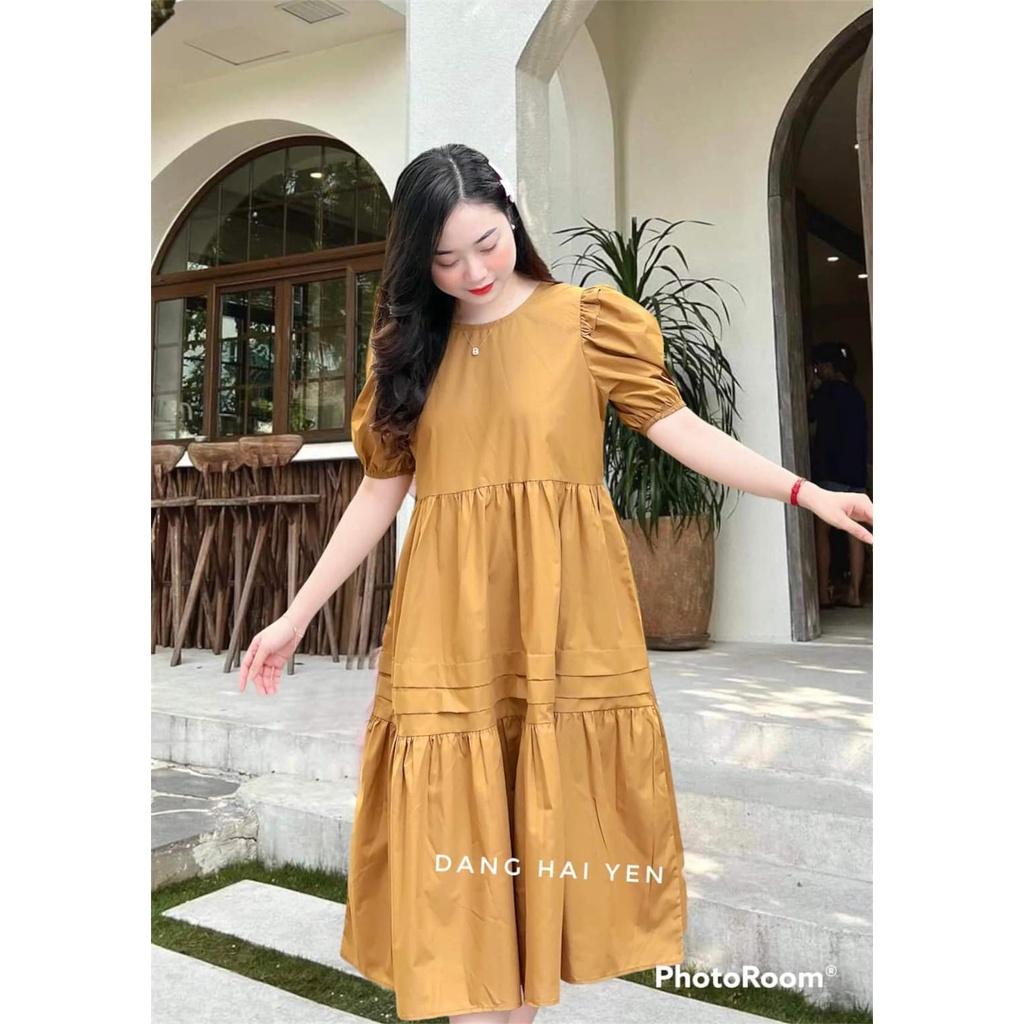 Váy Bầu Suông Đẹp Sang Chảnh- Đầm Bầu Mùa Hè Thiết Kế Tay Bo Thời Trang