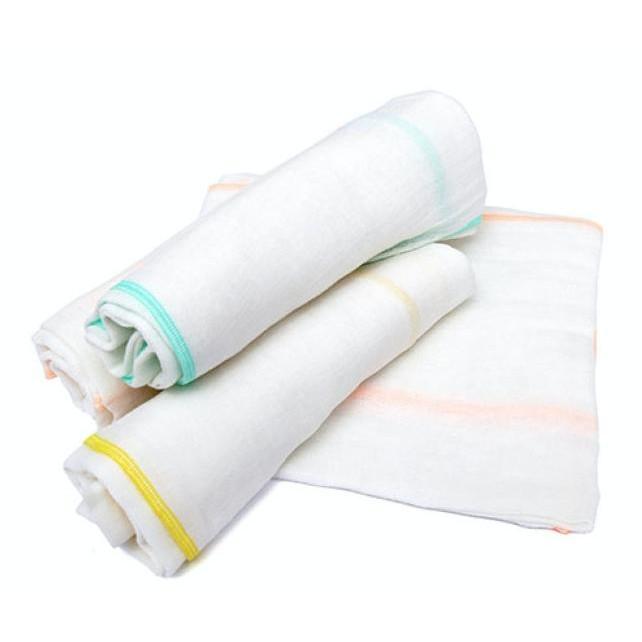 Khăn sữa 4 lớp đại KACHOOBABY (37x40cm) - 5 cái mềm mại, thấm hút tốt, dùng để tắm bé, quàng cổ, lau mặt, thấm sữa