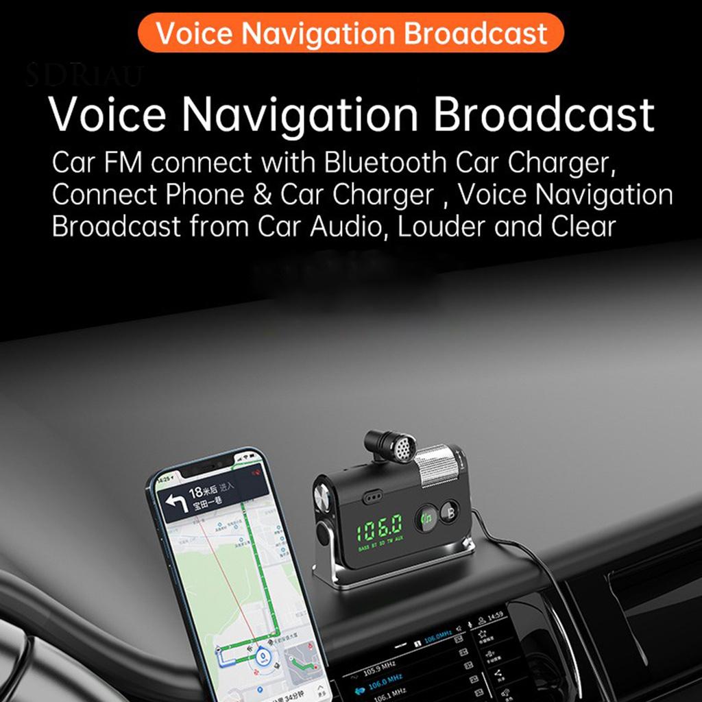*QXDZ* BC73 12V/24V Noise Reduction Car QC 3.0 PD18W Fast Charging Bluetooth 5.0 FM Transmitter