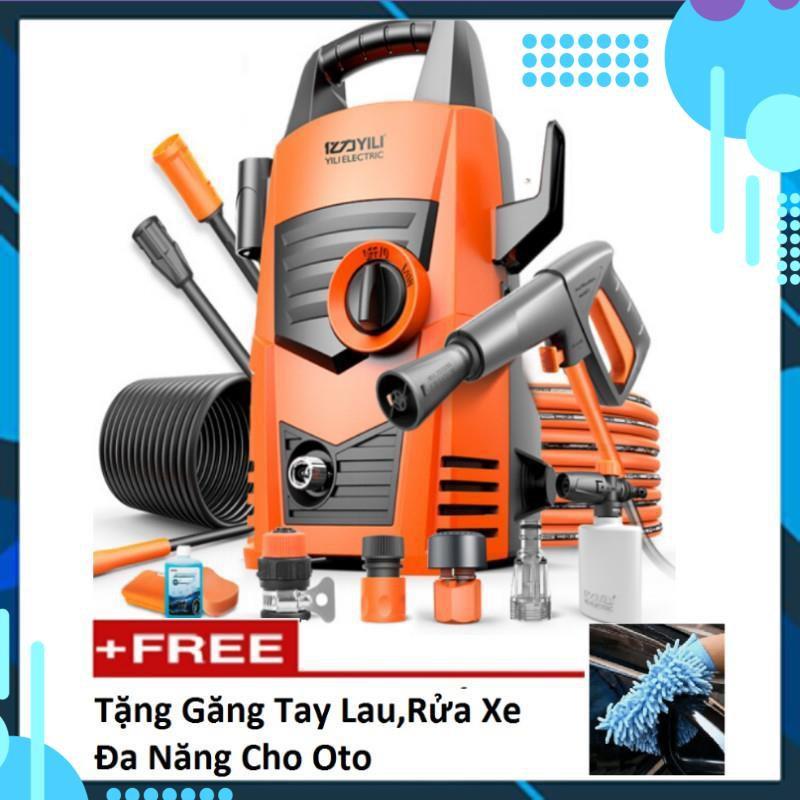 Bơm áp lực cao phun rửa oto xe hơi, xe máy 628 TL tặng gang tay lau xe M 241