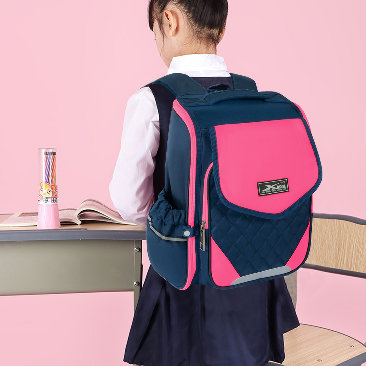 Ba lô học sinh chống gù cho bé gái Xbags Xb 3107
