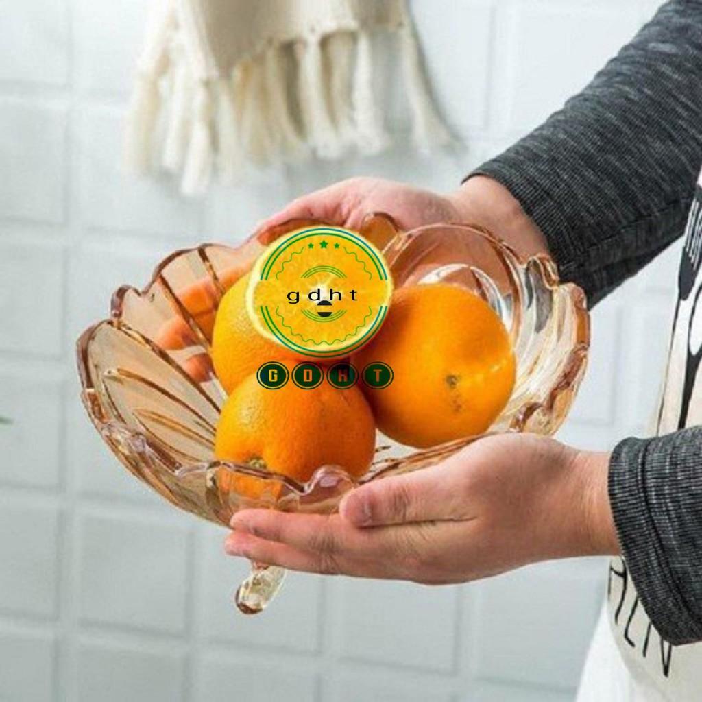 Đĩa thả hoa, đĩa để hoa qua thủy tinh có chân