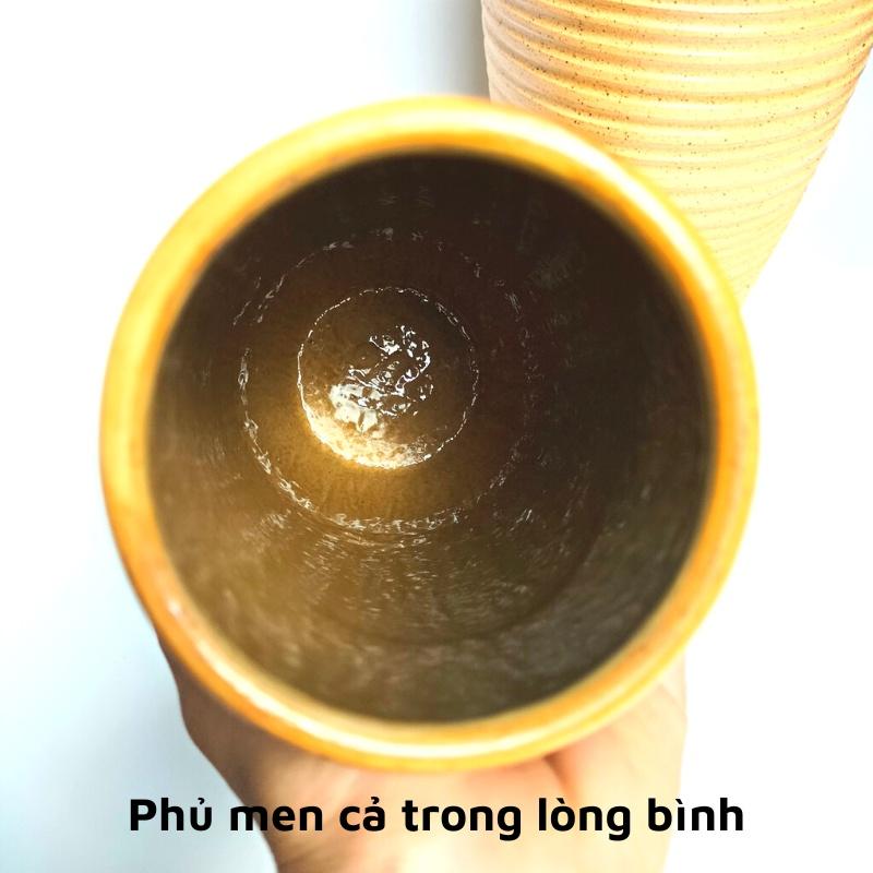 Bình hoa gốm sứ cao trên 30cm dáng Búp Sen, lọ gốm sứ Bát Tràng, phong cách mộc mạc dùng cắm sen, các loại hoa dáng cao