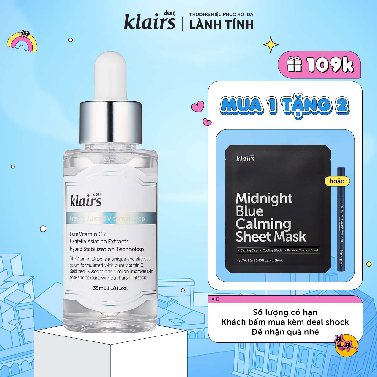 Tinh Chất Dear, Klairs Freshly Juiced Vitamin Drop 35Ml - 35Ml