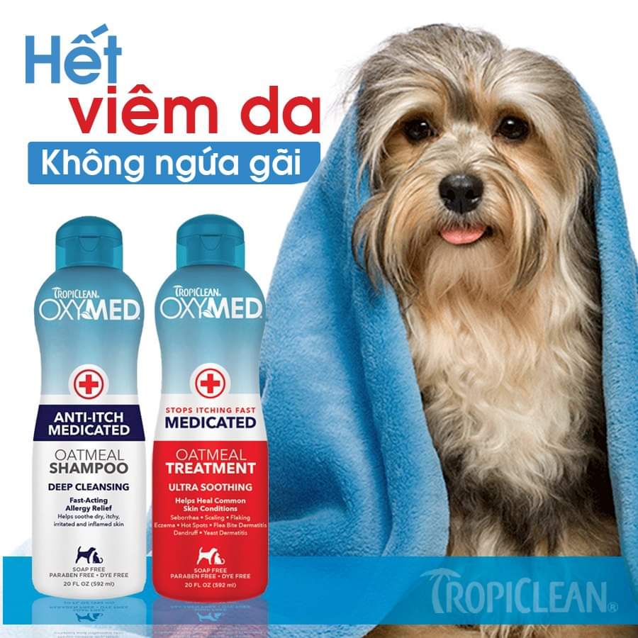 Dầu xả trị đốm đỏ, rụng lông, giảm ngứa trên chó mèo OXYMED Medicated Oatmeal Treatment
