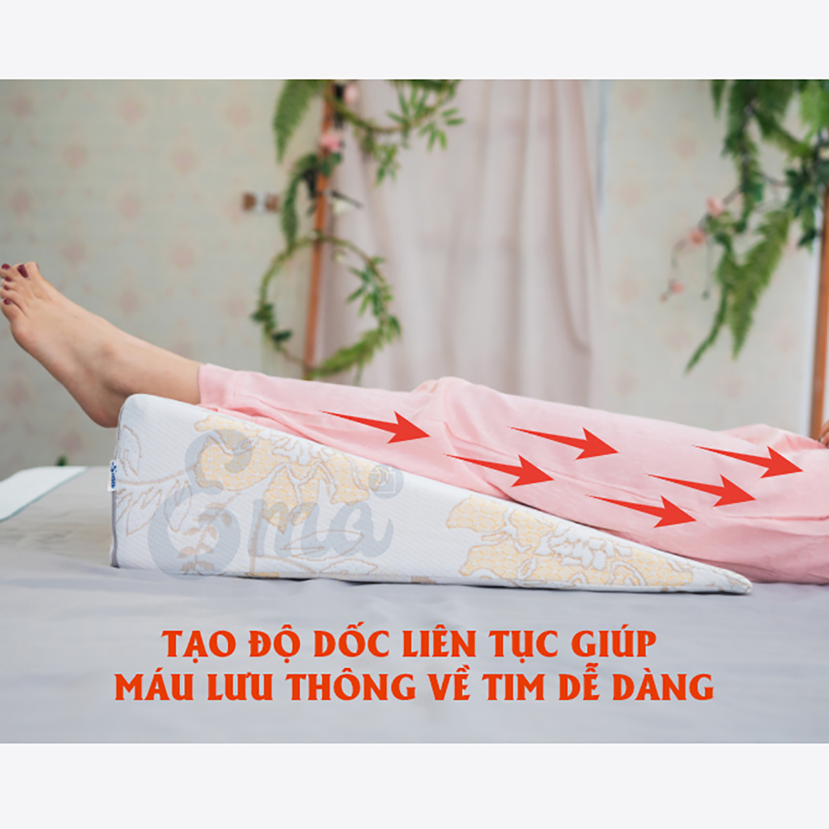 Gối kê chân chống giãn tĩnh mạch chân Ema thế hệ thứ 2 - Chiều cao chuẩn y tế - Bác sĩ khuyên dùng