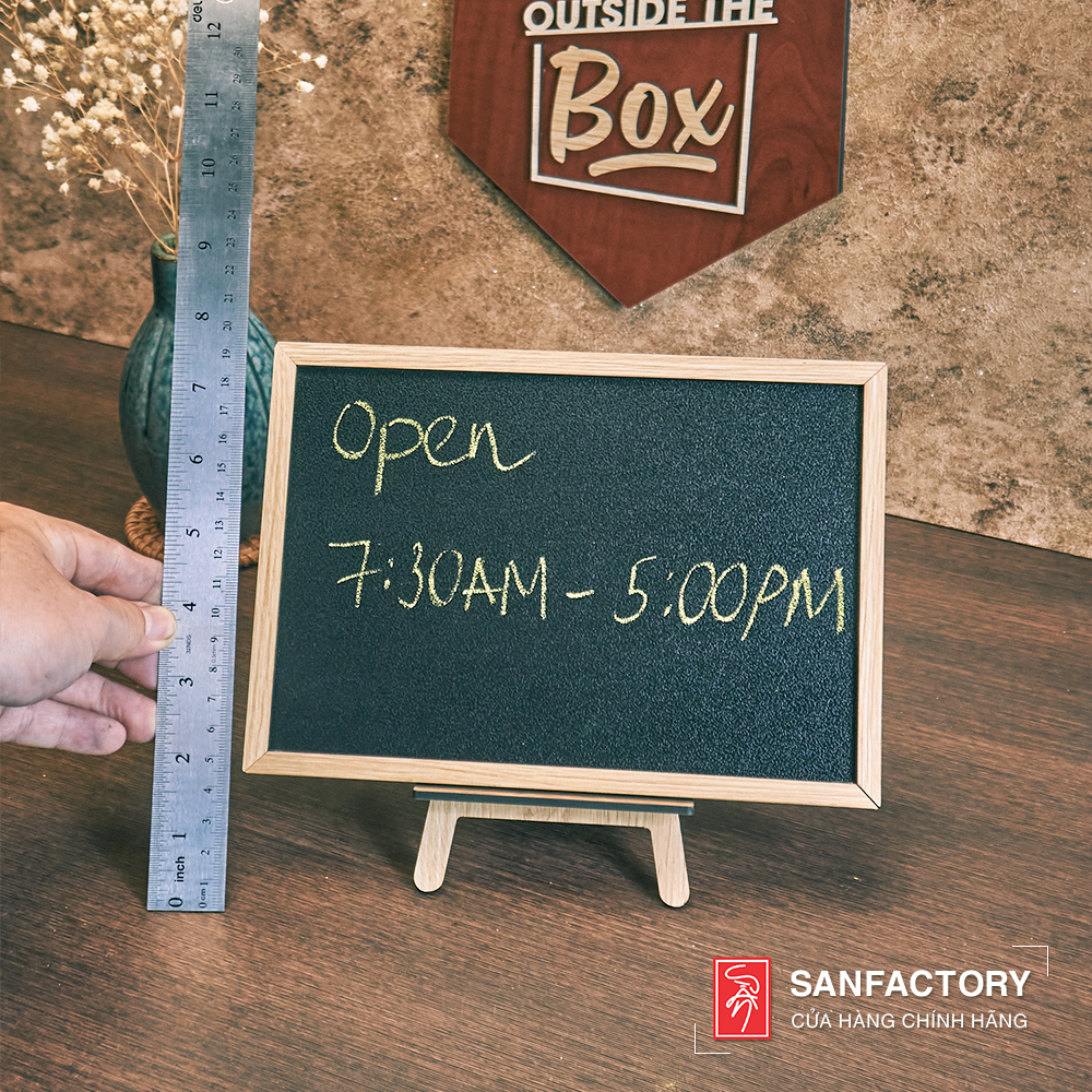 Bảng đen viết phấn để bàn, để quầy bằng gỗ ghi menu quán, viết giá thực đơn, thông tin nhà hàng, khách sạn, quán cafe