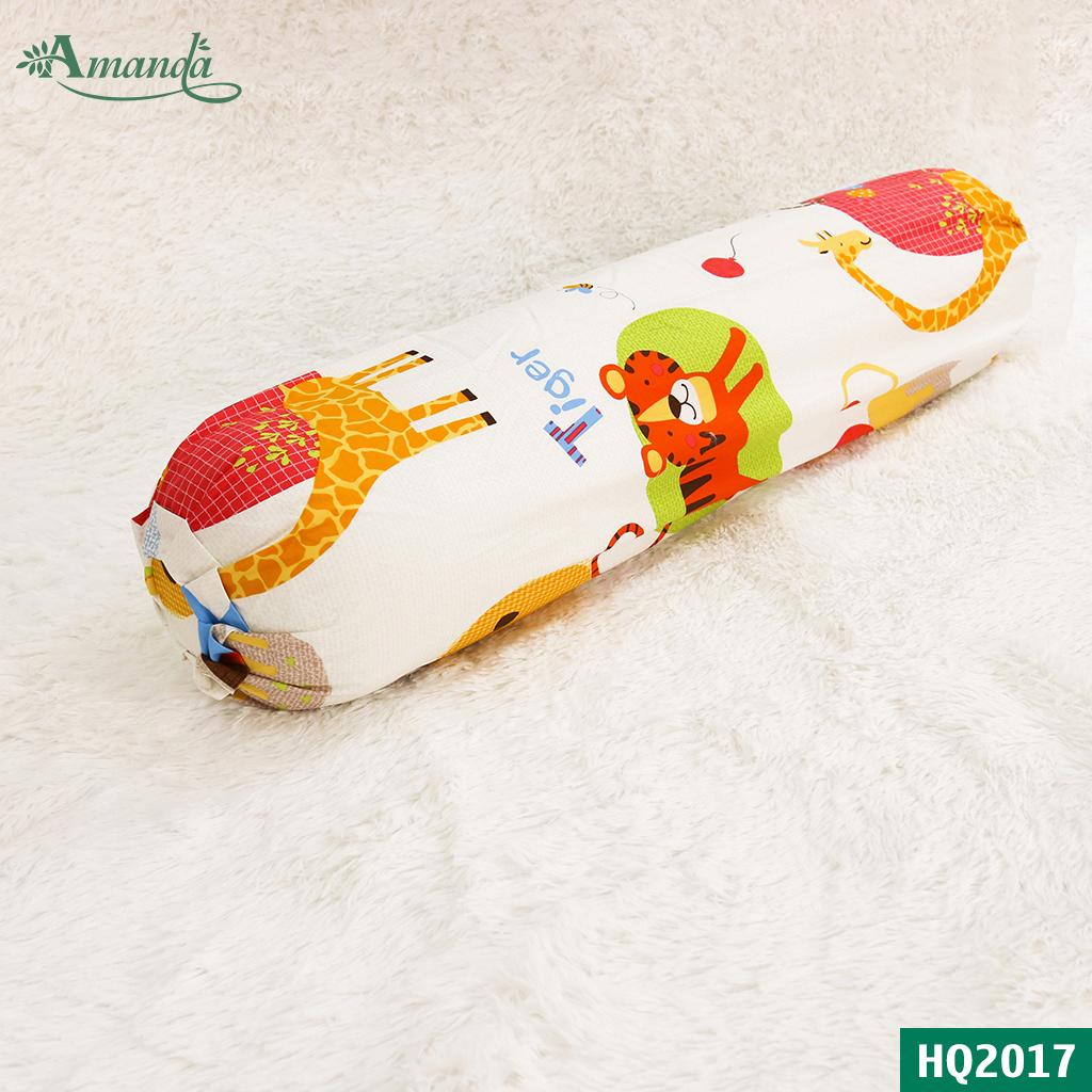 Vỏ gối ôm 35*105cm Amanda HQ2017, chất liệu cotton lụa satin Hàn Quốc mềm mịn thoáng mát