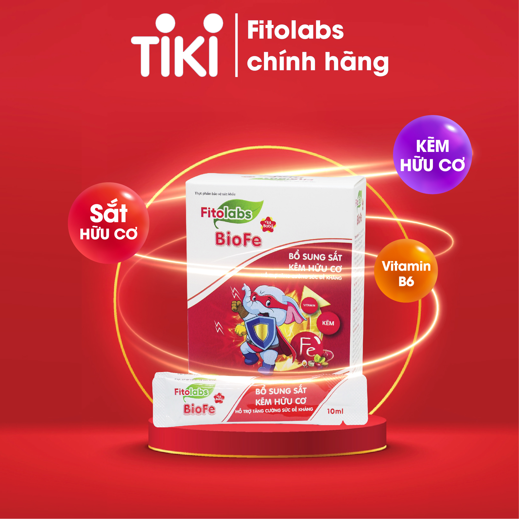 Fitolabs BioFe bổ sung vi chất Sắt, Kẽm, Vitamin B6-B9 hỗ trợ quá trình tạo máu, tăng cường sức đề kháng