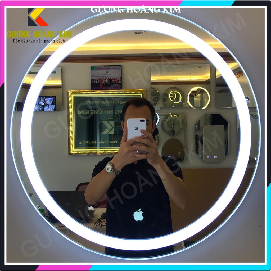 Gương tròn để bàn trang điểm treo tường đèn led cảm ứng thông minh kích thướcd40 cm - guong mirrir