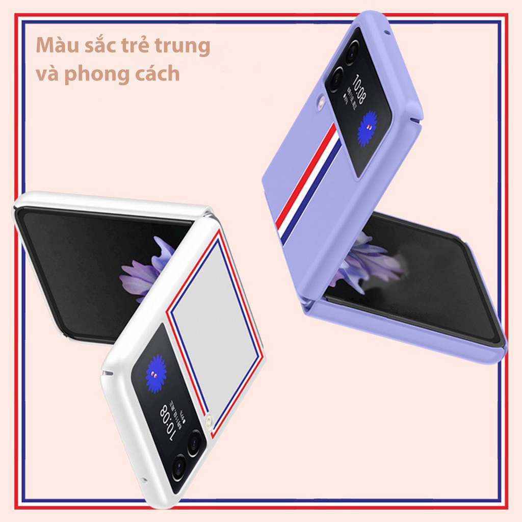 Ốp lưng chống sốc cho Samsung Galaxy Z Flip 4 hiệu Likgus Brow Luxury (chất liệu cao cấp, thiết kế thời trang họa tiết 3 sọc màu) - Hàng nhập khẩu