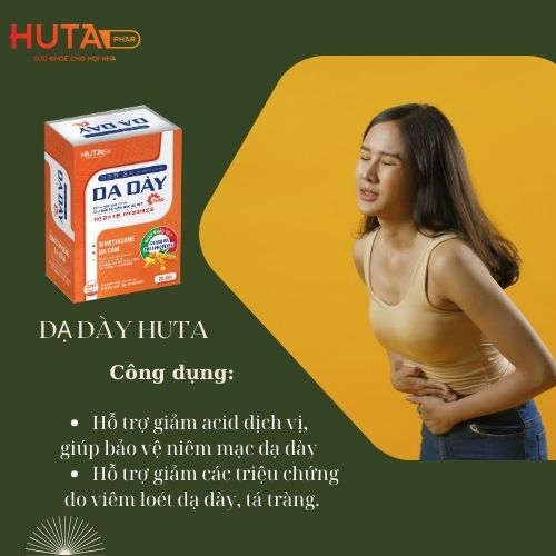 Dạ dày Huta hỗ trợ giảm acid dịch vị giúp bảo vệ niêm mạc dạ dày