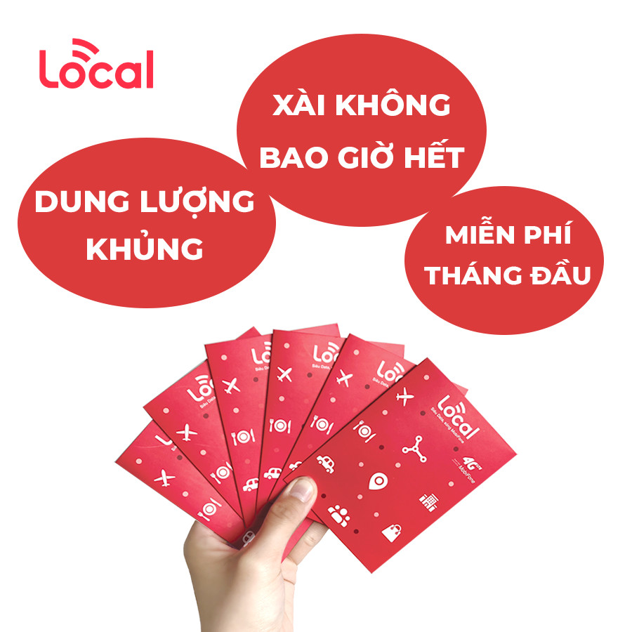 SIM 4G LOCAL Siêu Data - Gói cước LOCAL - 120GB/tháng Free tháng đầu - HÀNG CHÍNH HÃNG