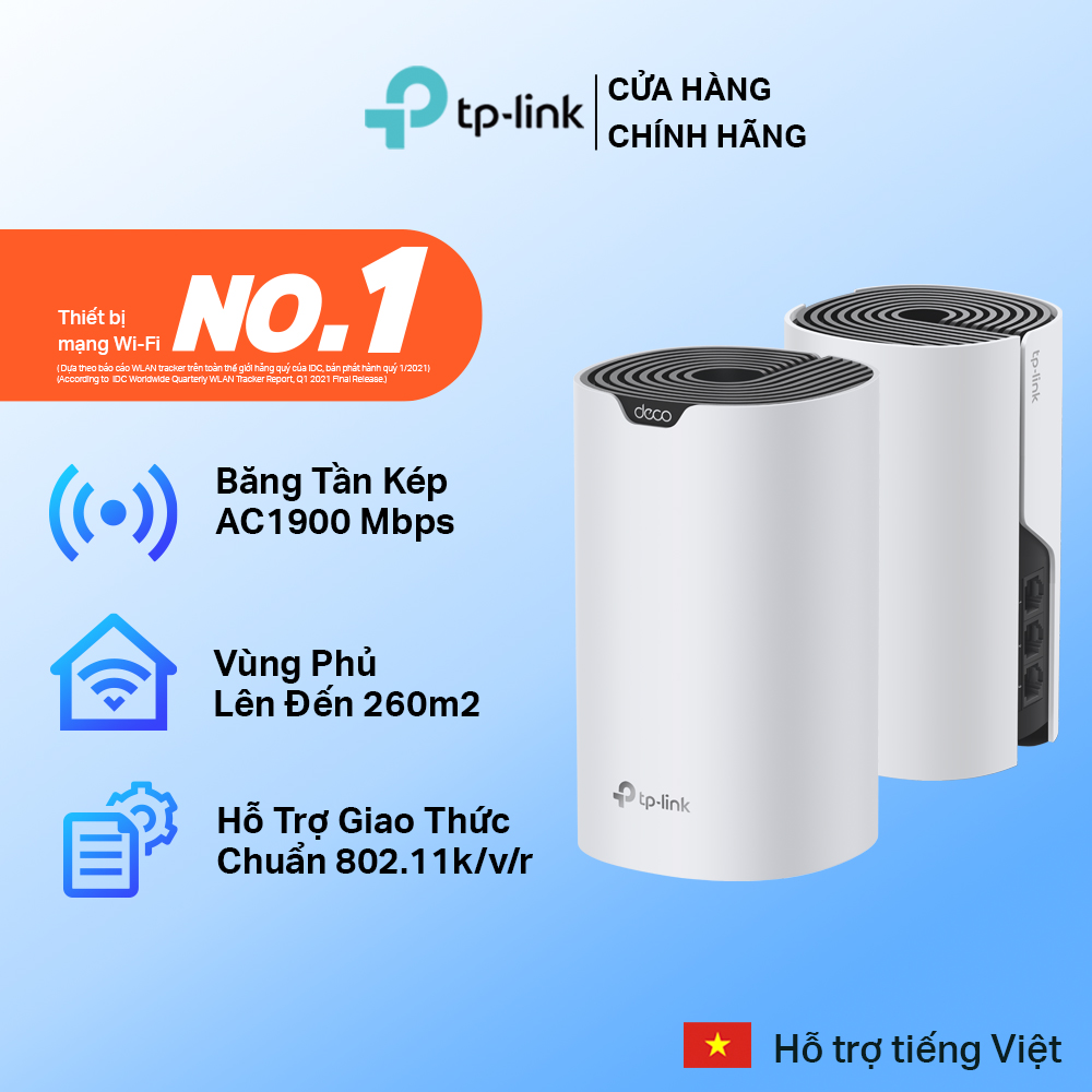 Bộ Phát WiFi Mesh TP-Link Deco S7 Chuẩn AC1900 - Hàng Chính Hãng
