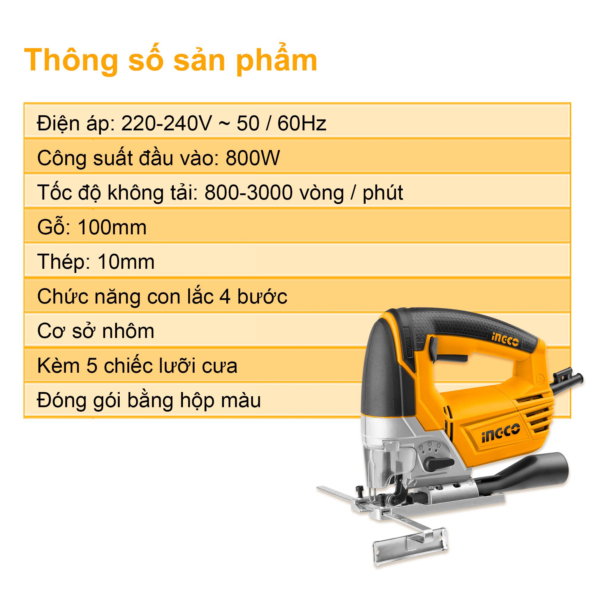  Máy cưa lọng 800 W  Ingco JS80028