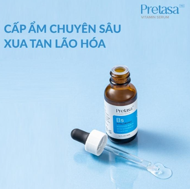Serum B5 Pretasa giúp phục hồi làn da, giảm đỏ da, tái tạo gia và chống lão hóa