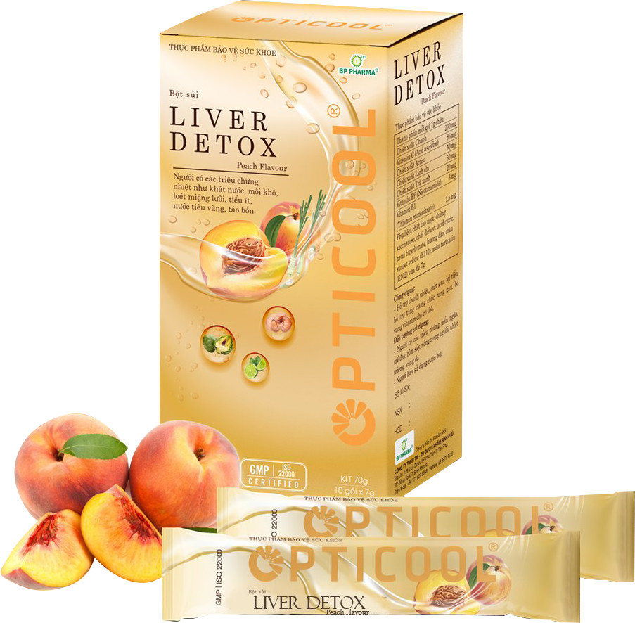 Bột Sủi Thanh Nhiệt OPTICOOL LIVER DETOX Bổ Sung Vitamin, Khoáng Chất, Hỗ Trợ Chức Năng Gan - Hộp 10 Gói