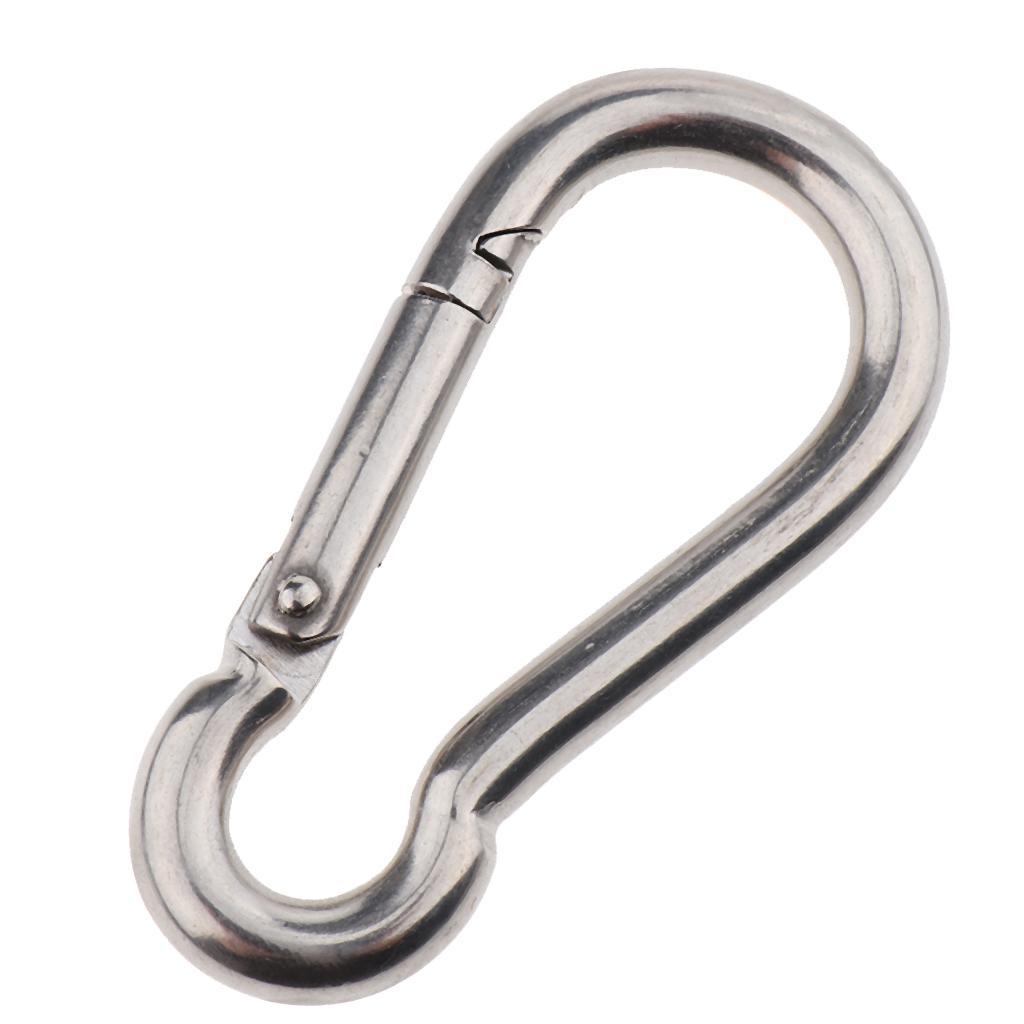 2-4pack Heavy Duty 304 Stainless Steel Spring Snap Hook Carabiner Keychain Clips