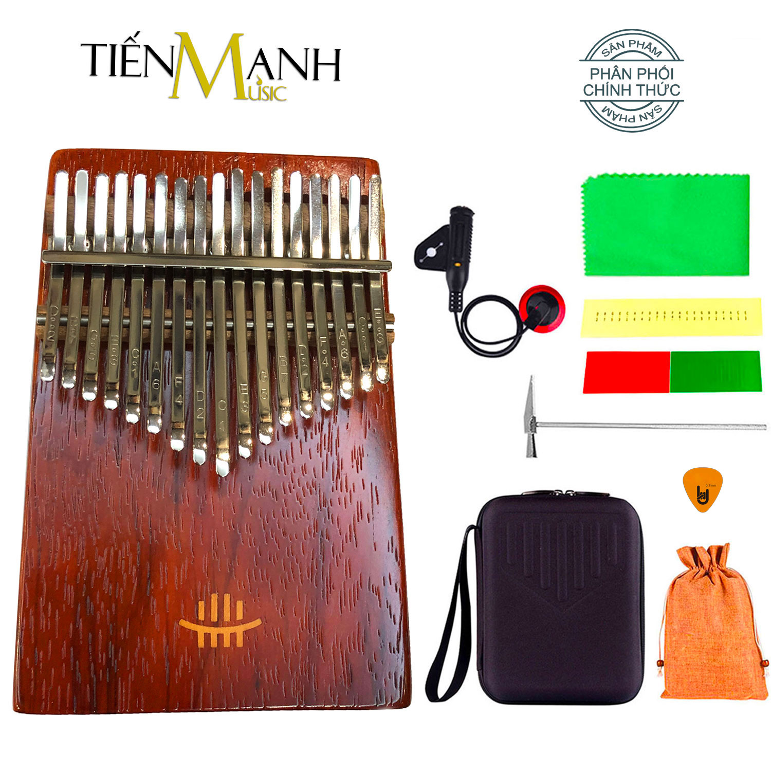 Đàn Kalimba 17 Phím Hluru KC-RR (Gỗ Red Rosewood) KC RR Hàng Chính Hãng - Kèm Móng Gẩy DreamMaker KCRR