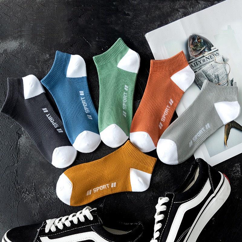 Set 8 Đôi Tất Vớ nam cổ ngắn cao cấp SPORT khử mùi kháng khuẩn chống hôi chân , màu sắc đa dạng HA-06