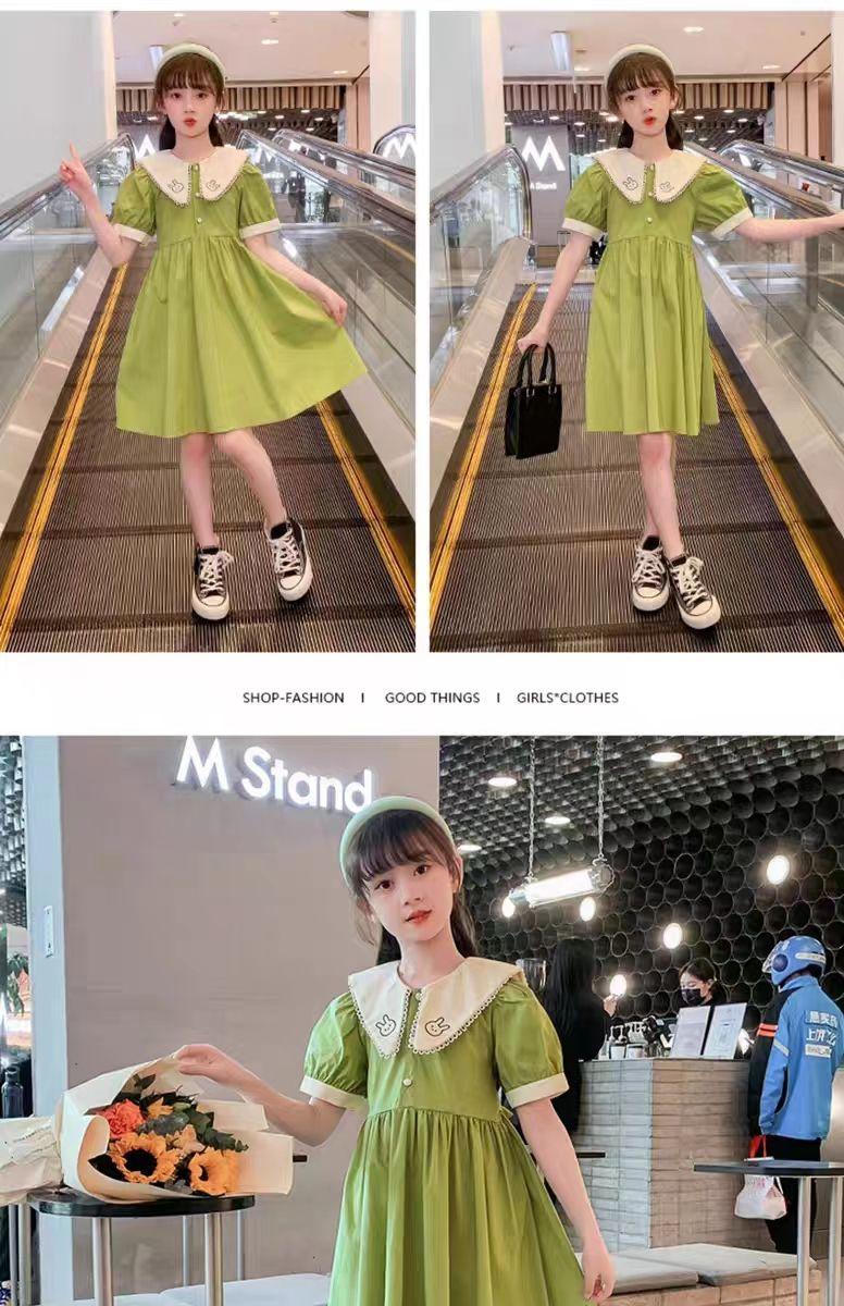 DONGSHOP Váy mùa hè cho bé gái 2023 Hàn Quốc Váy mùa hè cho trẻ em