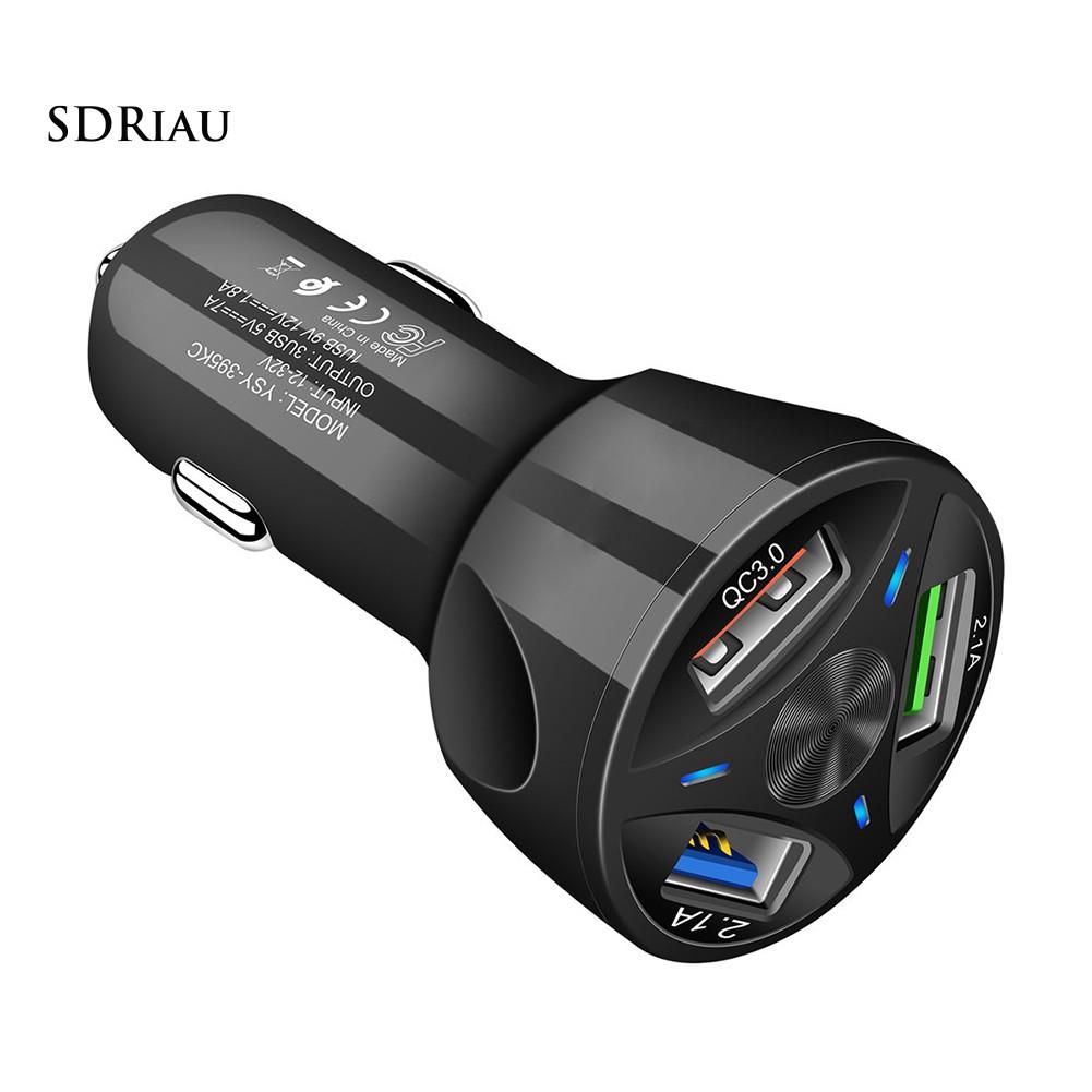 Tẩu Sạc 3 Cổng Usb Qc3.0 Cho Xe Hơi
