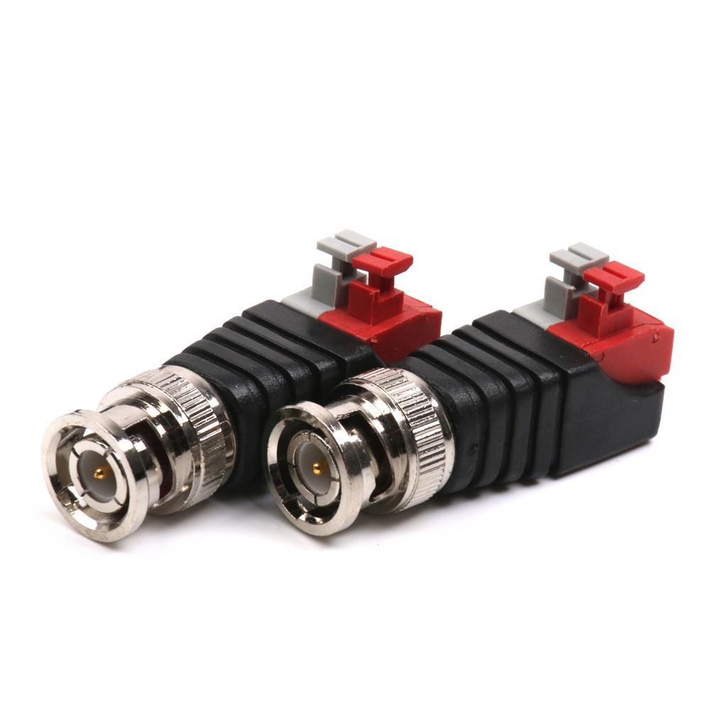 10pcs Coaxial CCTV Male BNC Video Balun Adapter Press Connectors