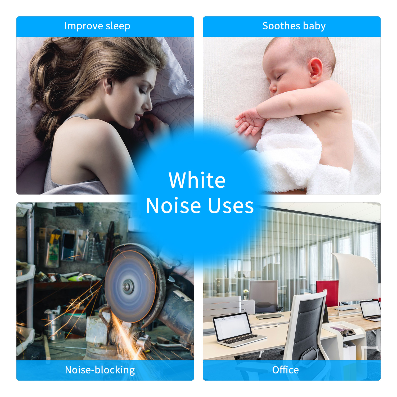 Máy ru ngủ lý tưởng cho người lớn và trẻ em 9 âm thanh, sạc USB