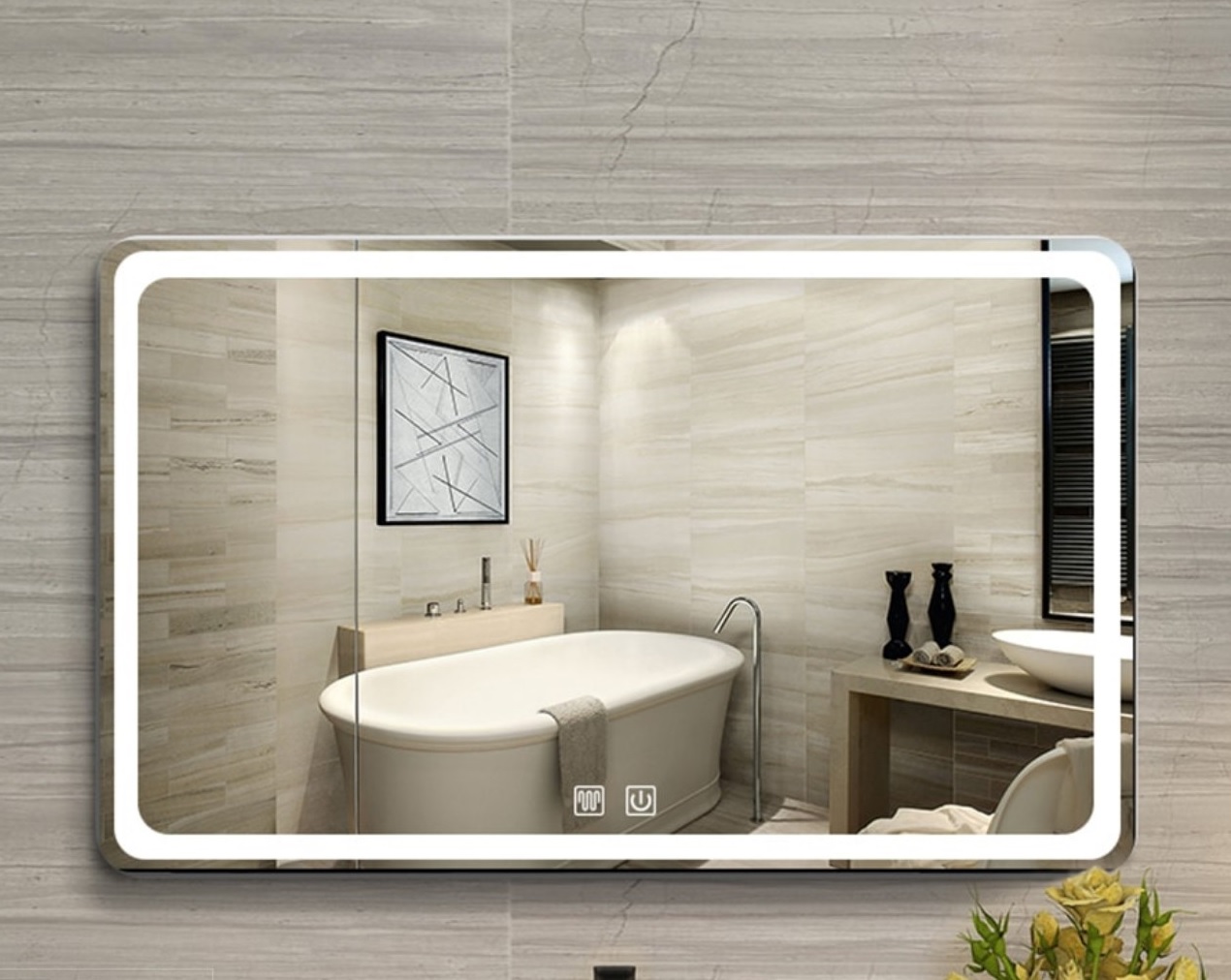 Gương phòng tắm có cảm ứng đèn led nhiều kích thước G08