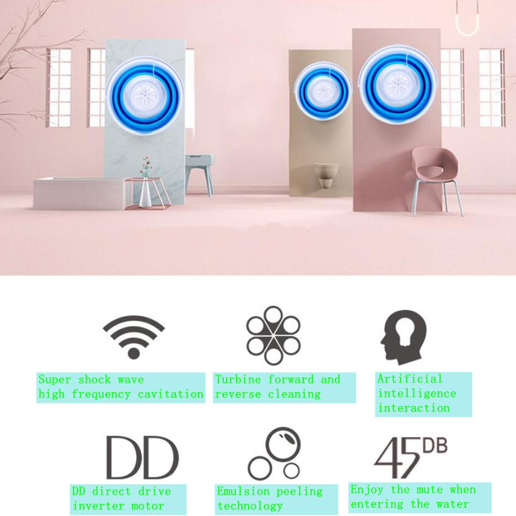 Foldable USB Ultrasonic Washing Machine Clothes Cleaner For Home Travel
