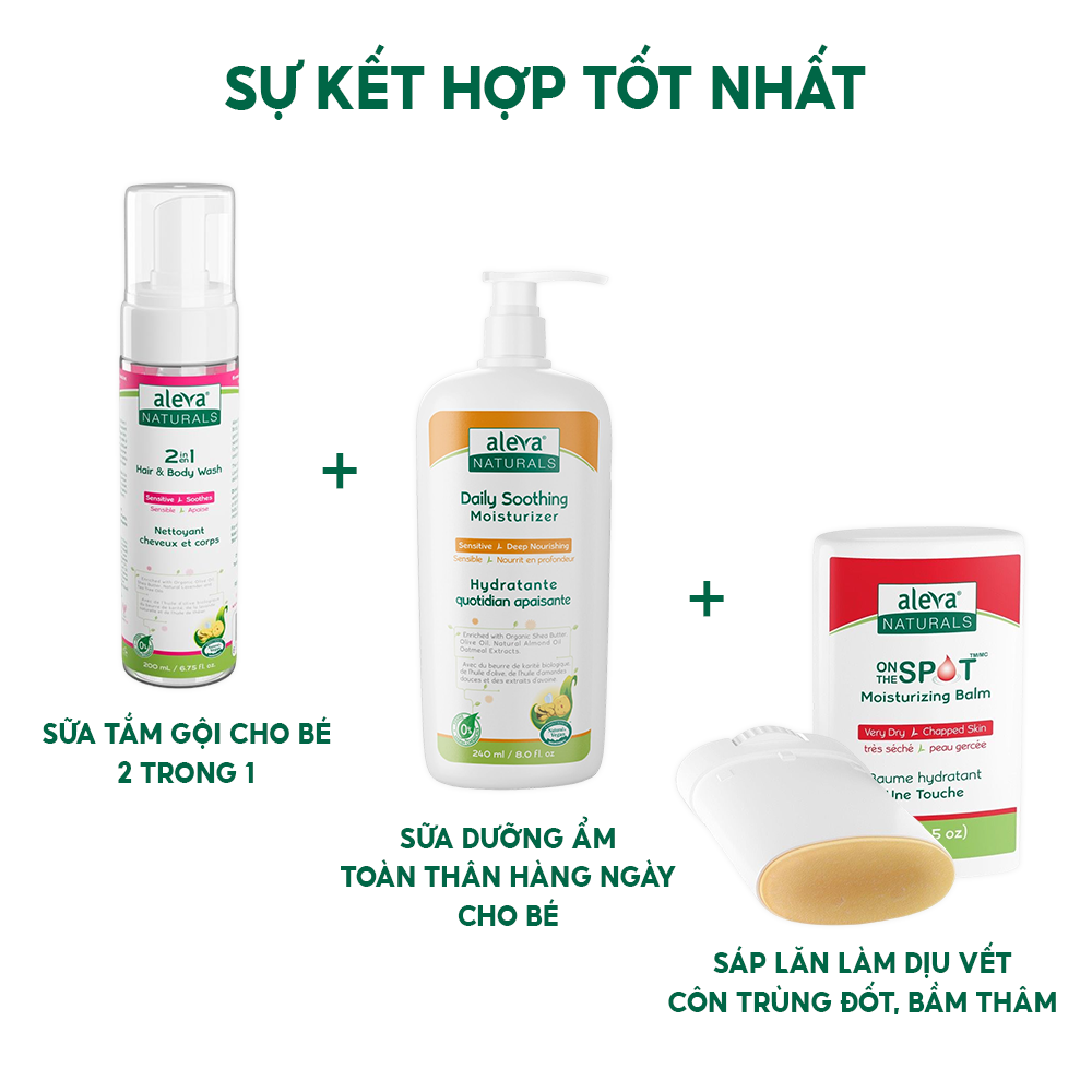 Kem dưỡng phục hồi da khô, nứt nẻ, cháy nắng và làm giảm ngứa ngáy, kích ứng da cho bé Aleva Naturals (tuýp 50ml)