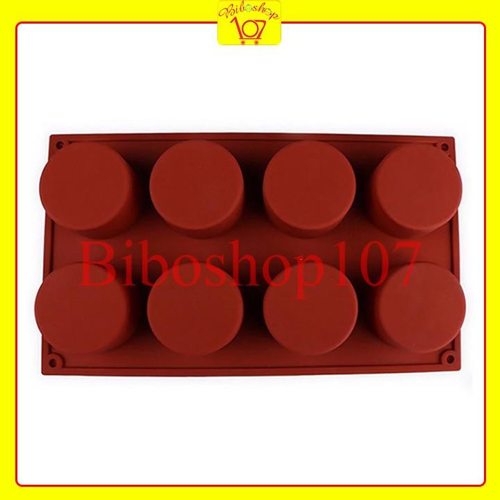 Khuôn silicon làm thạch, rau câu, socola 8 ô tròn trụ