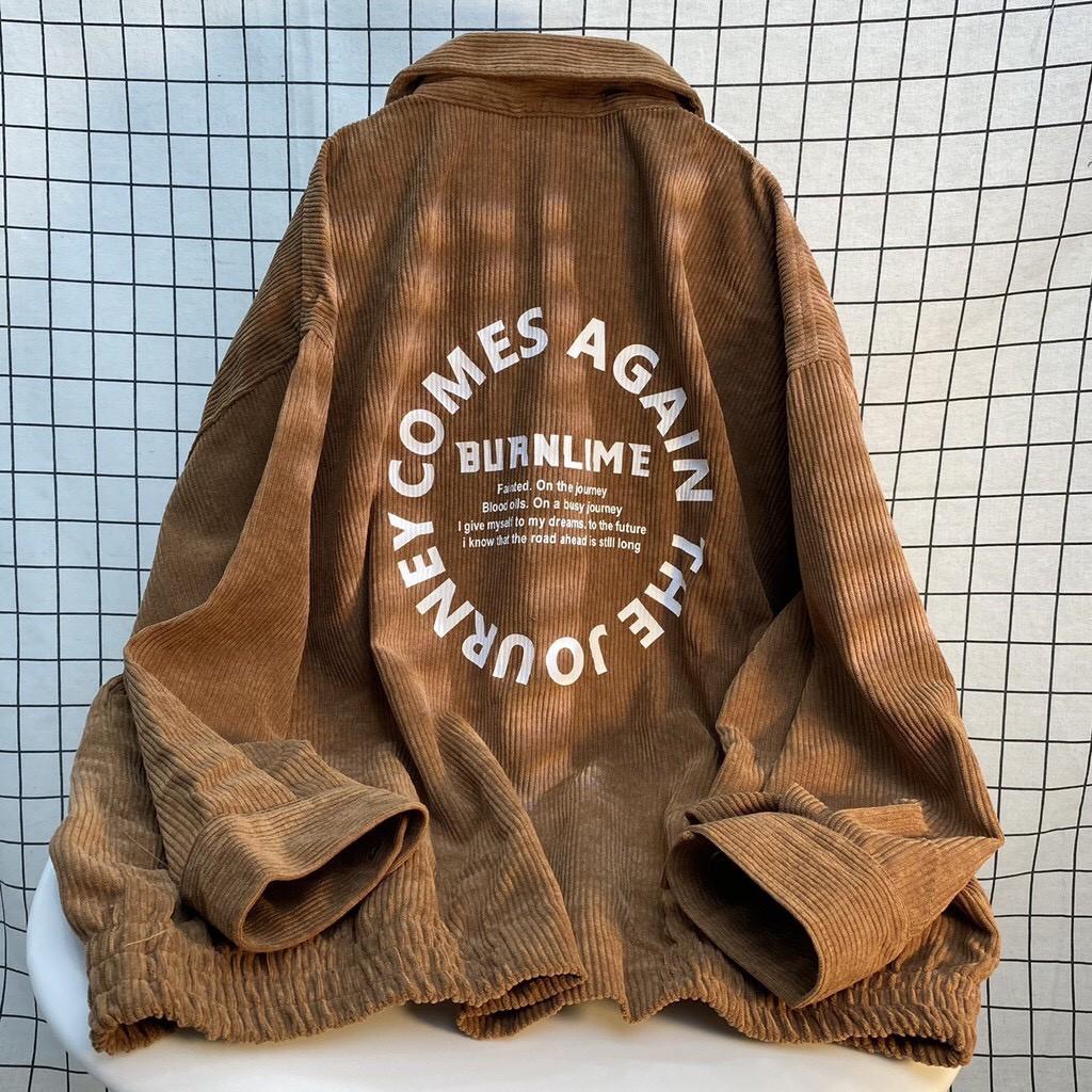 Áo Khoác Nhung Gân JONEY Form Rộng Tay Dài Unisex Nam Nữ Ulzzang