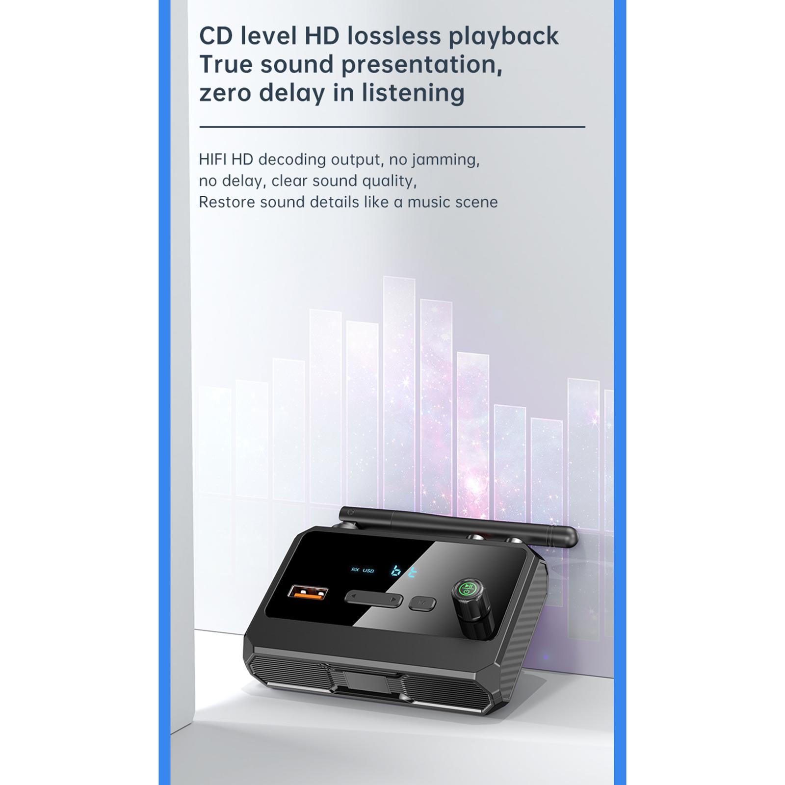 Audio Receiver Adapter Audio Adapter AUX 3.5mm Outputs HiFi Stereo Sound for Computer Headset Stereo System