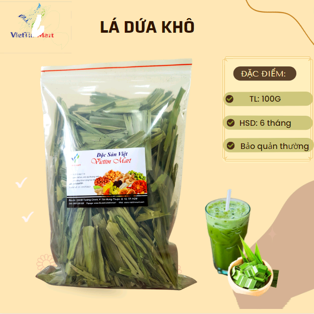 Lá Dứa Khô Viettin Mart 100g