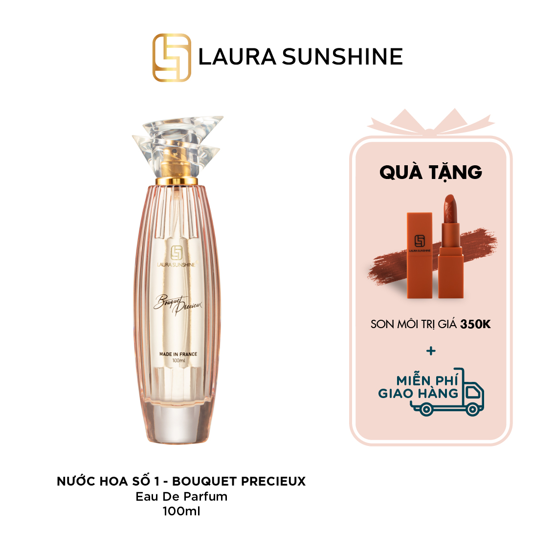 Nước hoa nữ Laura Paris #01 Bouquet Precieux - Eau De Parfum - 100ml - Laura Sunshine