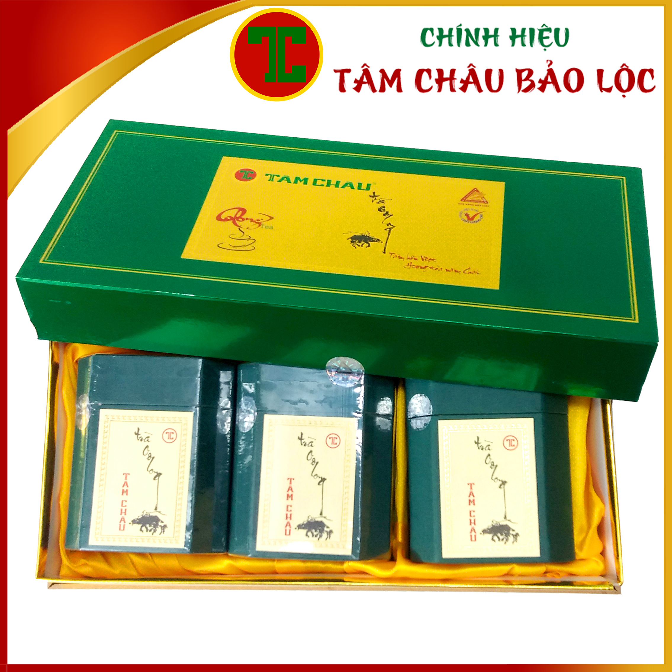 Hộp trà Oolong Tâm Châu thuần xanh 300Gr